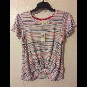 Purple Light blue and white striped shirt